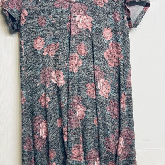 Torrid Super Soft Plush Floral Mini‎ Skater Dress Size 0 Large 12 Gray Pink - Picture 3 of 9